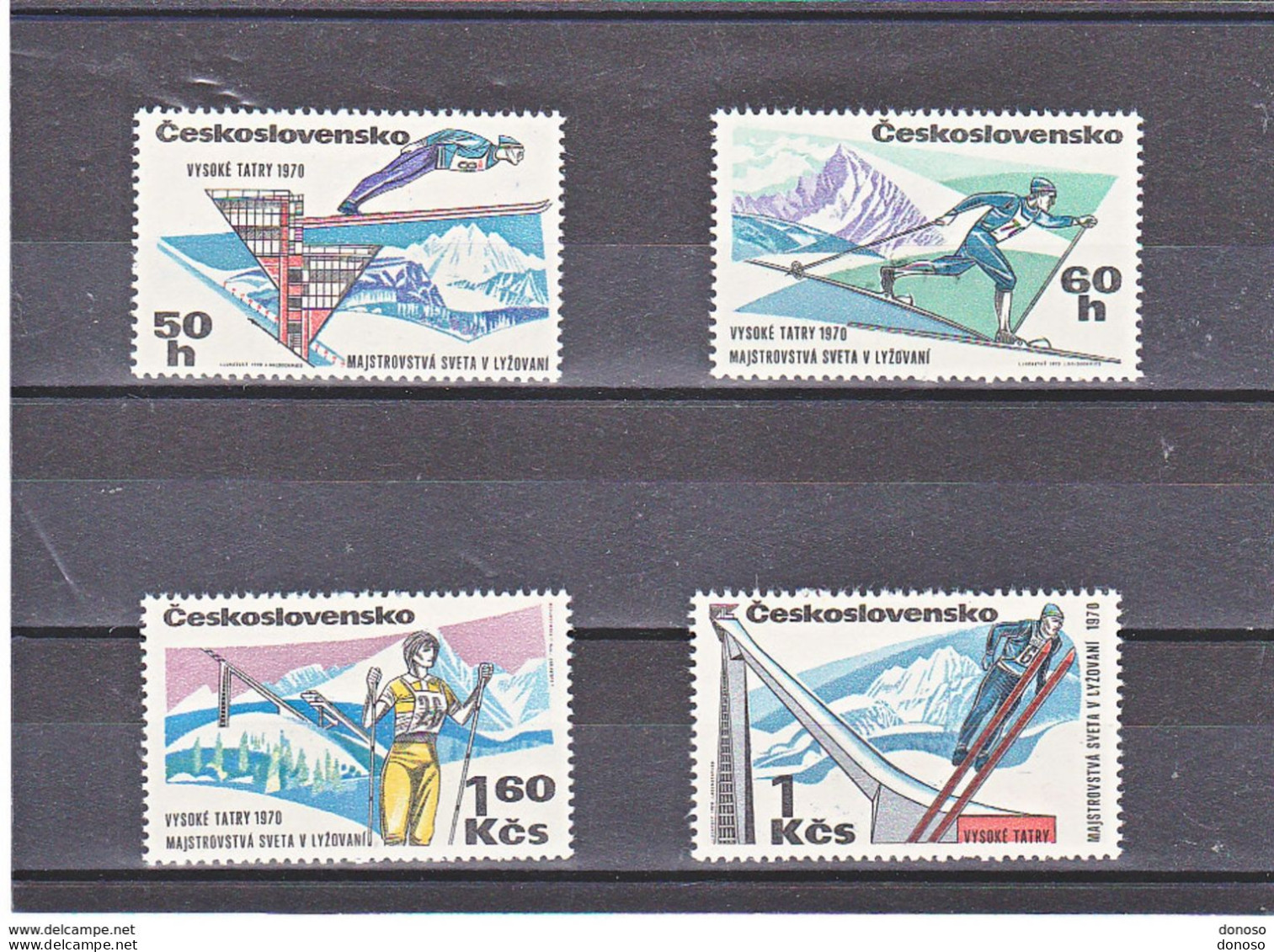 TCHECOSLOVAQUIE 1970 SKI  Yvert 1762-1765, Michel 1916-1919 NEUF** MNH Cote Yv 3 Euros - Unused Stamps