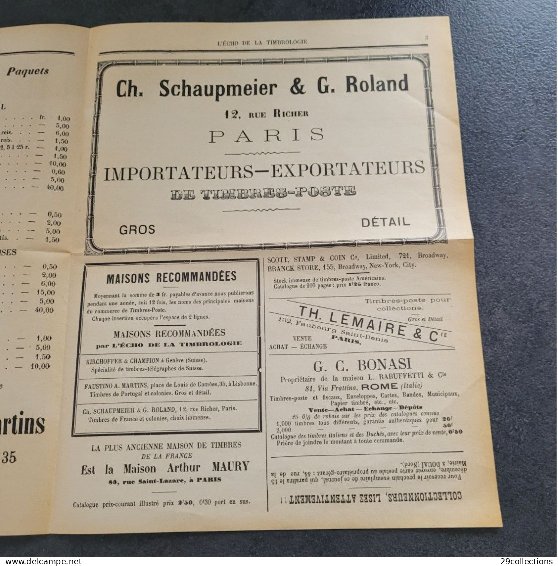 L'ECHO DE LA TIMBROLOGIE N°1 - 15/11/1887 - 1° mensuel français philatélique