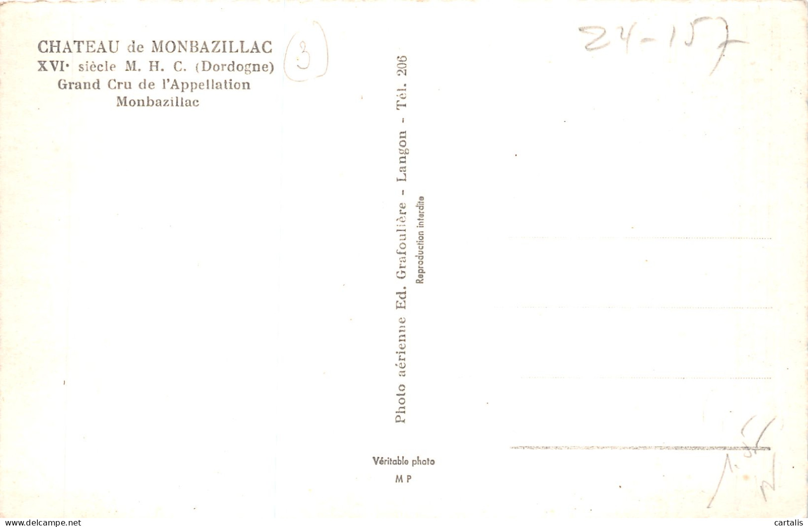 24-CHATEAU DE MONBAZILLAC-N°4477-F/0141 - Autres & Non Classés