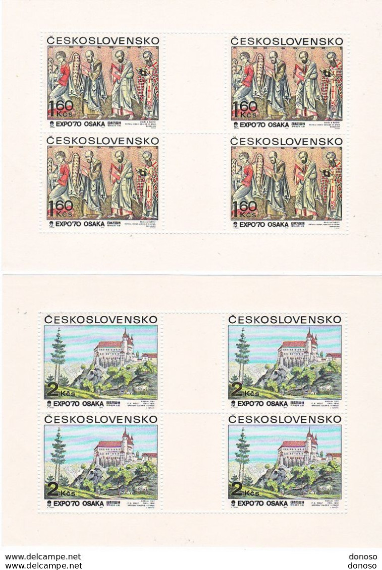 TCHECOSLOVAQUIE 1970  EXPOSITION OSAKA 3 BLOCS DE 4 Yvert 1775-1777, Michel 1931-1933 KB NEUF** MNH - Unused Stamps
