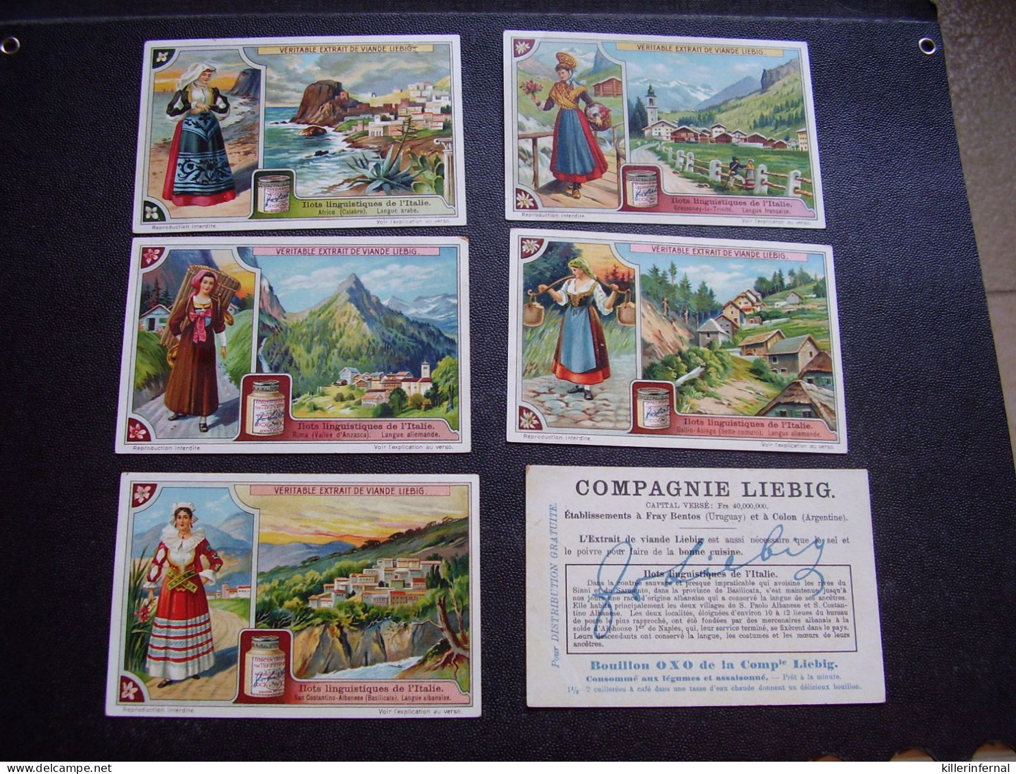 Original Old Cards Chromos Liebig S 1131 Ilots Linguistiques De L 'Italie Complet - Liebig