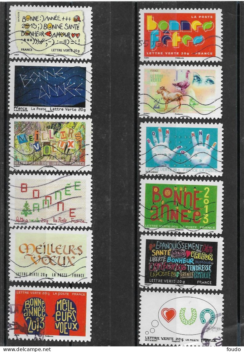 FRANCE 2012 - Adhésif  N°YT 763 A 774 - Used Stamps