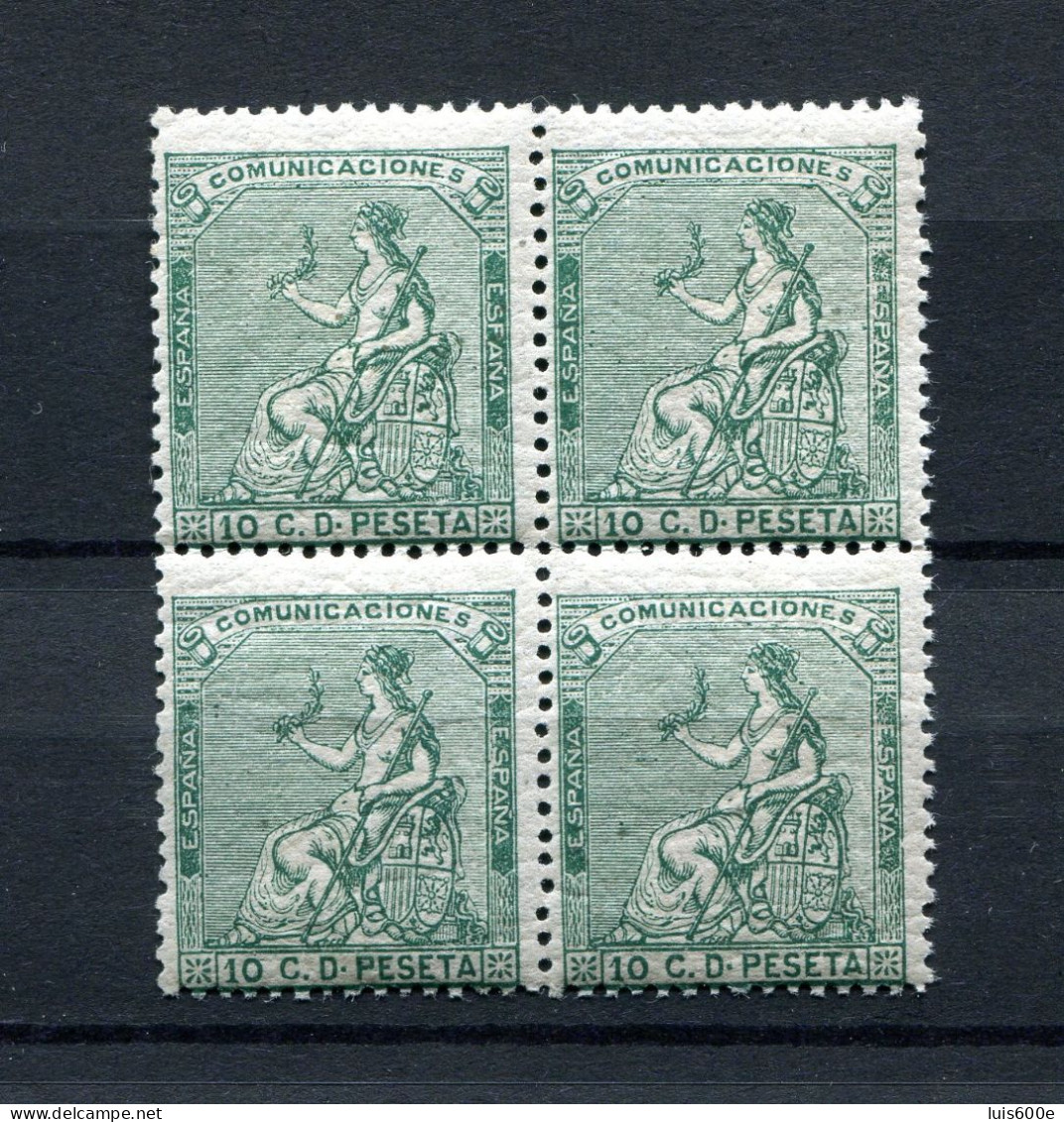 1876.ESPAÑA.EDIFIL 133**.NUEVO SIN  FIJASELLOS(MNH) EN BLOQUE DE 4 - Unused Stamps