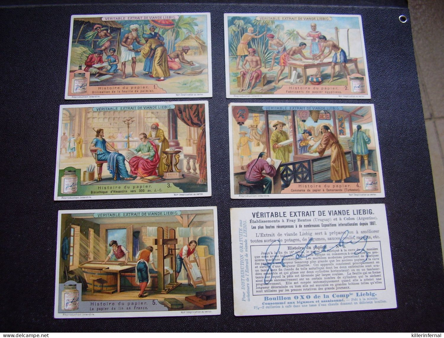 Original Old Cards Chromos Liebig S 1068 Histoire Du Papier Complet - Liebig