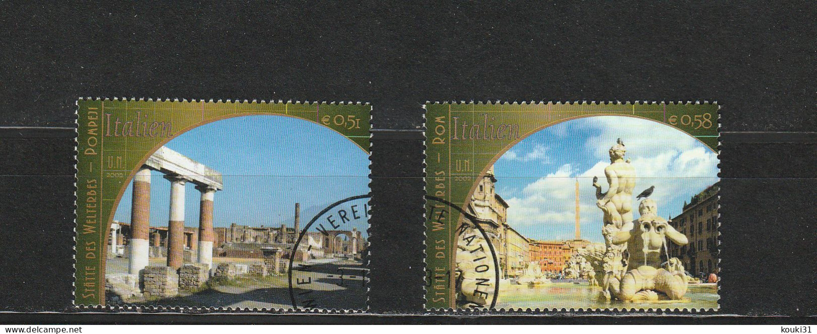 Nations Unies (Vienne) YT 384/5 Obl : Rome , Pompéi - 2002 - Gebraucht