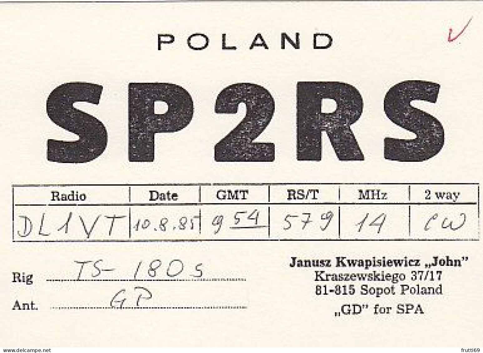 AK 210645 QSL - Poland - Sopot - Amateurfunk