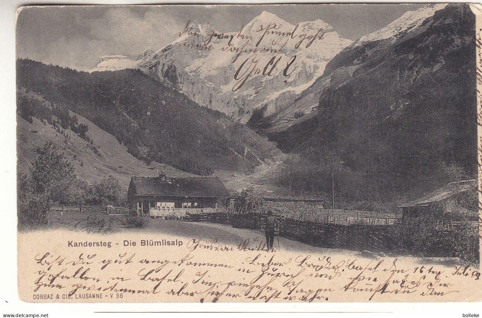 Suisse - Carte Postale De 1909 - Oblit Basel - Exp Vers Zürich - Vue De Kandersteg - - Briefe U. Dokumente