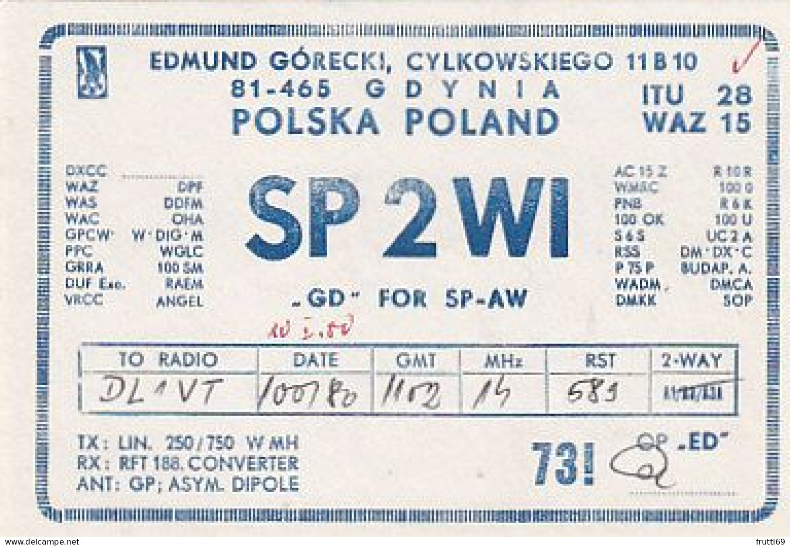 AK 210646 QSL - Poland - Gdynia - Amateurfunk