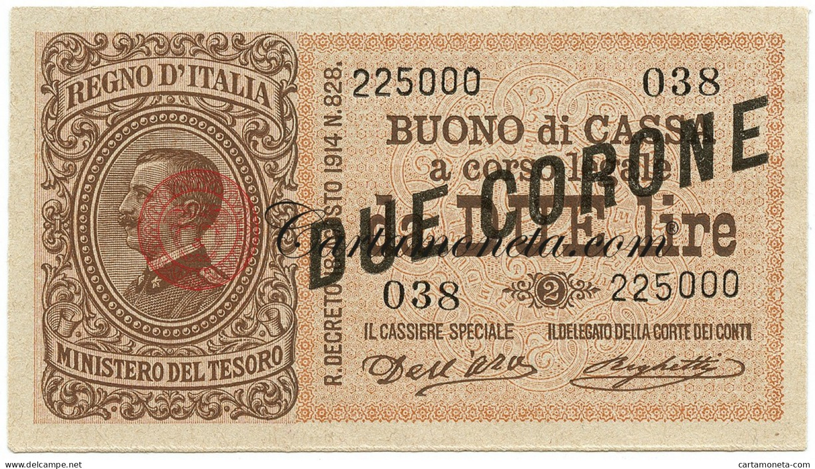 2 CORONE VENEZIA GIULIA E VENEZIA TRIDENTINA 1915 SUP+ - Andere & Zonder Classificatie