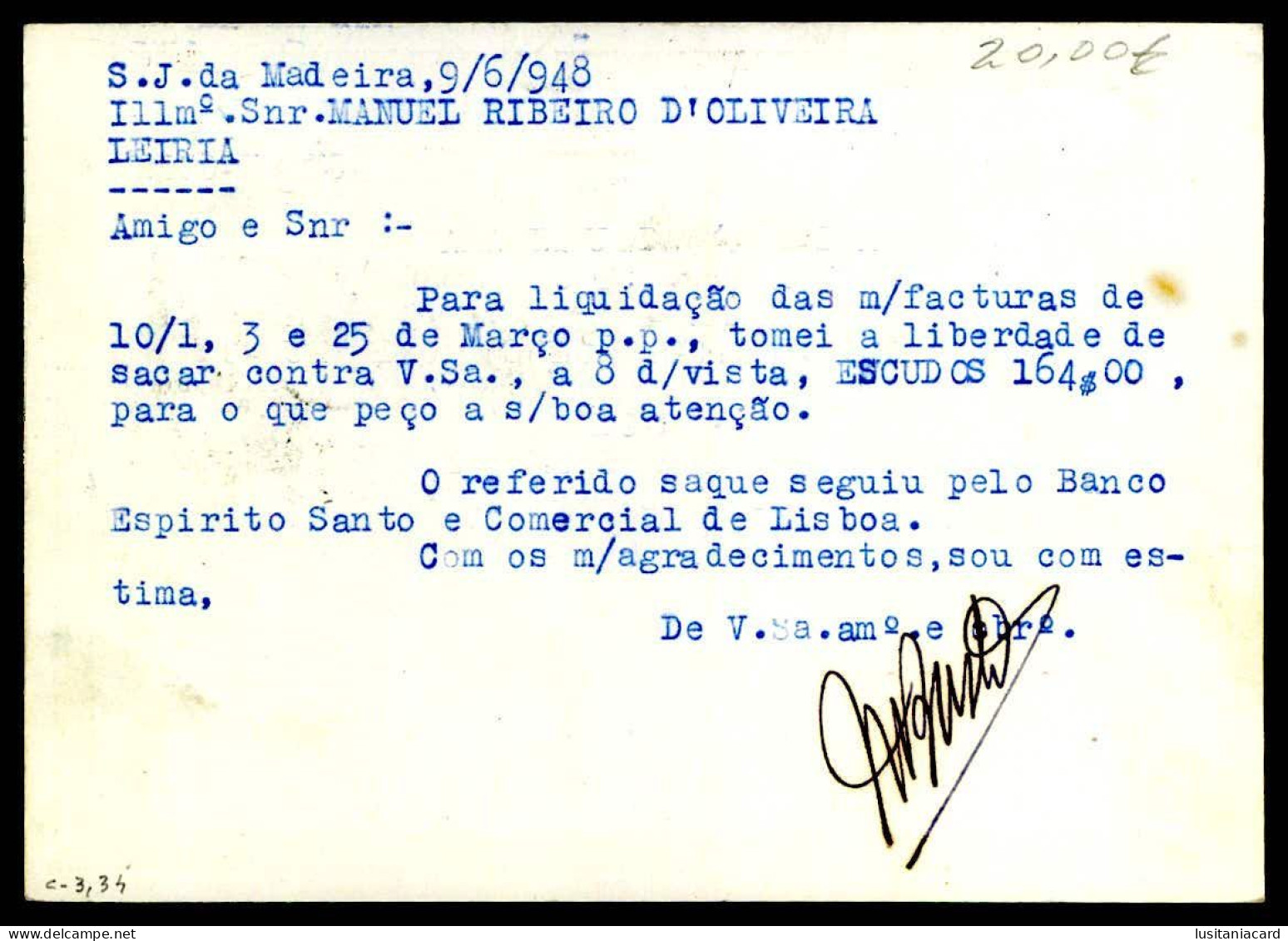 SÃO JOÃO DA MADEIRA - PUBLICIDADE - « Fabrica De Calçado Lusitano»- A. Costa Bastos.  Carte Postale - Aveiro