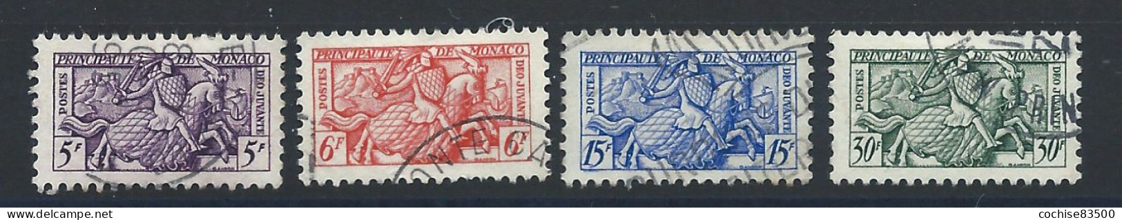 Monaco N°415/16 + 418/19 Obl (FU) 1955 - Sceau Du Prince - Used Stamps