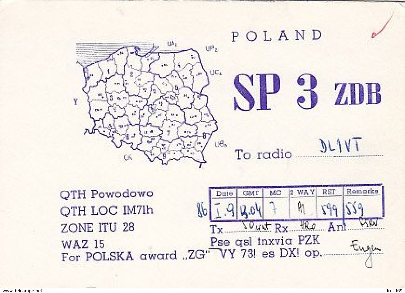 AK 210654 QSL - Poland - Powodowo - Radio Amateur