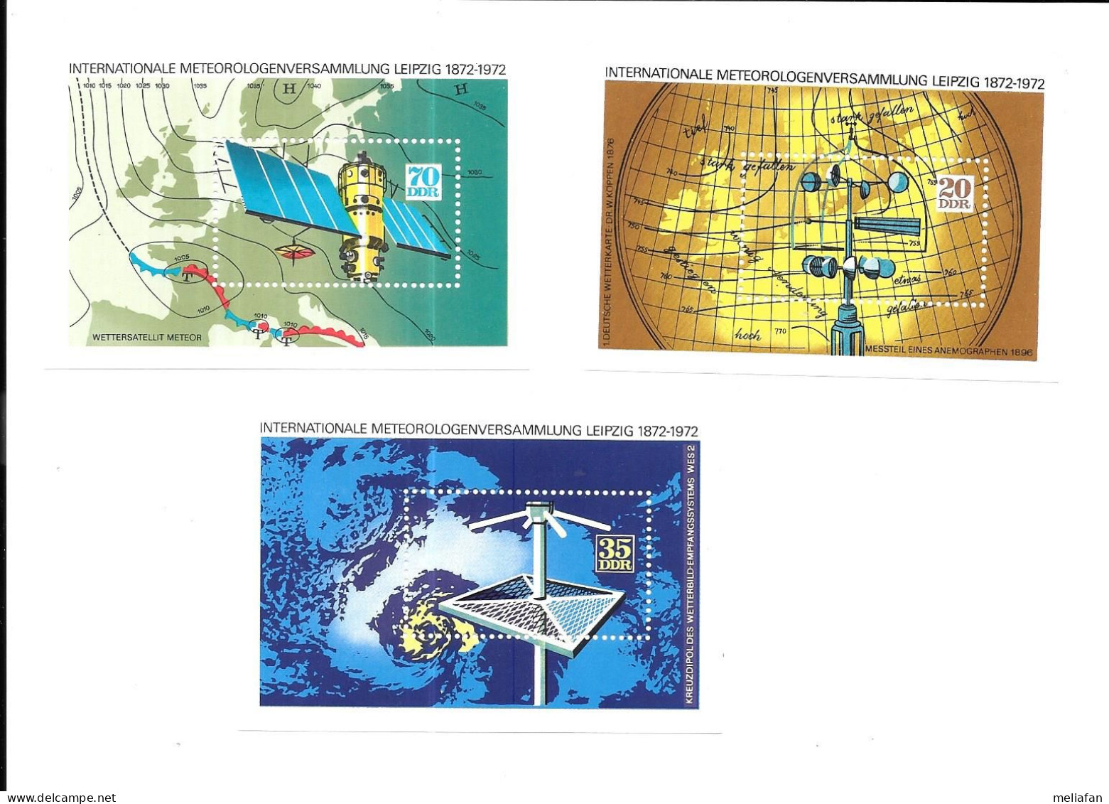DH20 - BLOCS FEUILLET DDR - CONGRES INTERNATIONAL DE METEOROLOGIE - LEIPZIG 1972 - Climate & Meteorology
