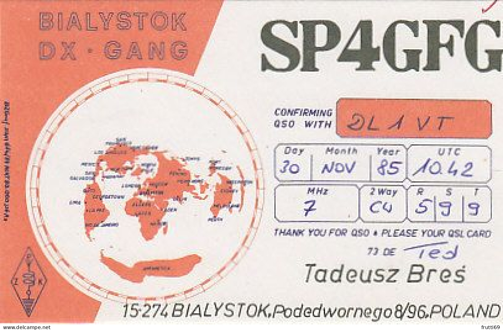 AK 210655 QSL - Poland - Bialystok - Amateurfunk