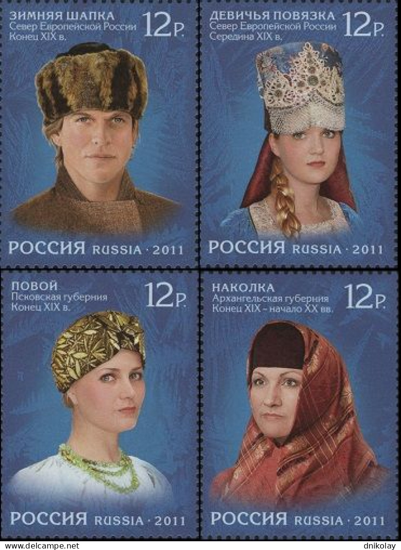 2011 1745 Russia Headdresses Of Northern Russia MNH - Neufs