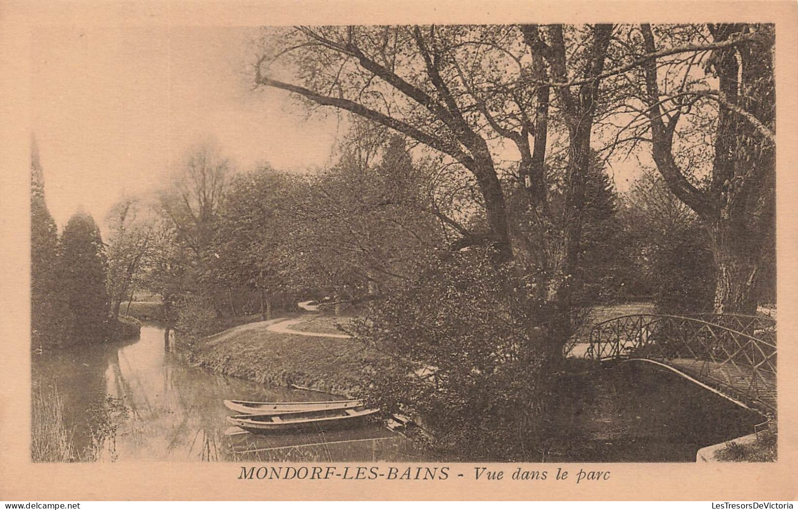 LUXEMBOURG - Mondorf Les Bains - Vue Dans Le Parc - Barques - Pont - Vue Générale - Carte Postale Ancienne - Mondorf-les-Bains