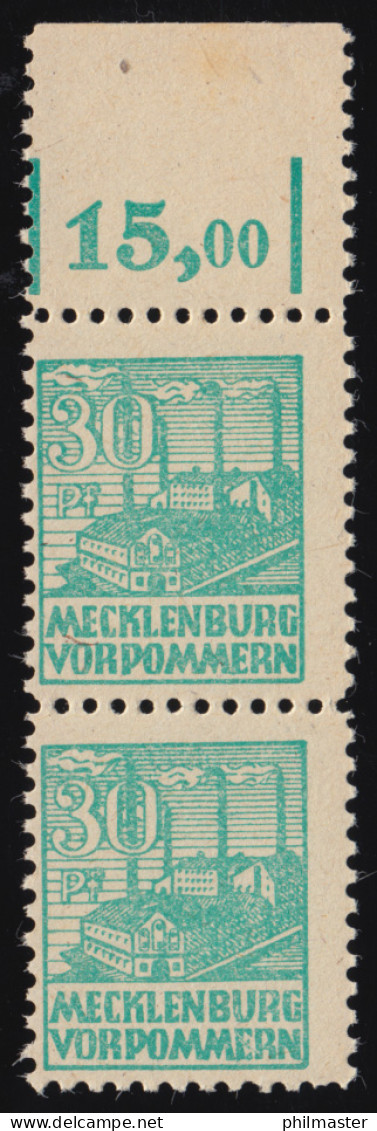 39III Abschiedsserie 30 Pf. OR-Paar Mit PLF III Schrägstrich Durch E, Feld 15 ** - Neufs