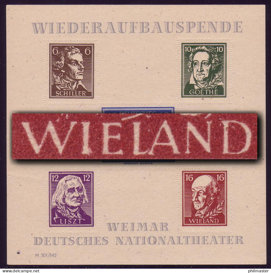 Block 3Baya Wiederaufbau - Postfrisch, Plattentype II - Mint