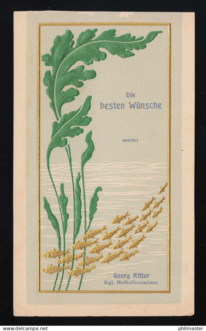 Pflanzen Goldene Fische, Beste Wünsche Georg Ritter Hofkellermeister Ungebraucht - Other & Unclassified