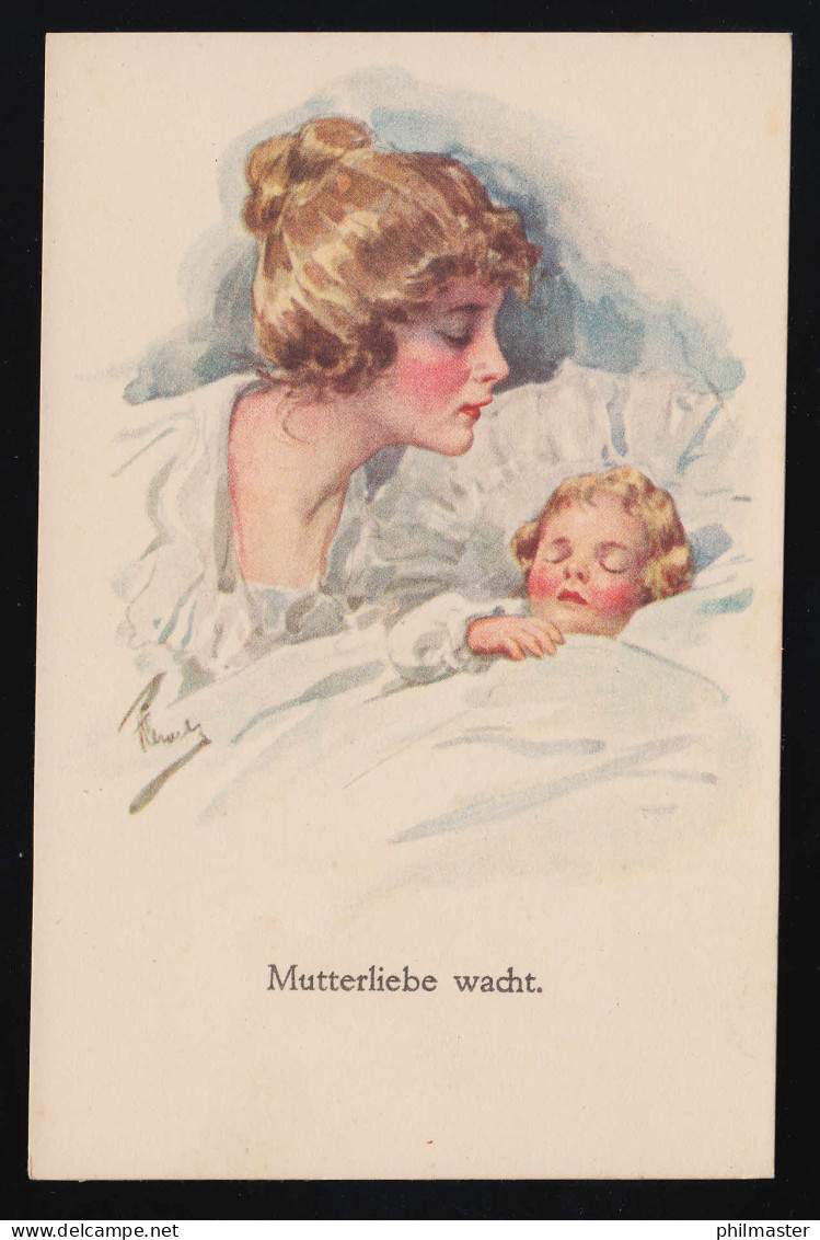 Mutterliebe Wacht. Frau Schlafendes Kind, Sammlung Wollmann 1899, Ungebraucht - Festa Della Mamma