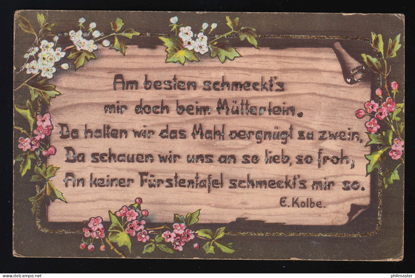 Am Besten Schmeckt's Mir Doch Beim Mütterlein, Text E.Kolbe Blumen, Ungebraucht - Muttertag