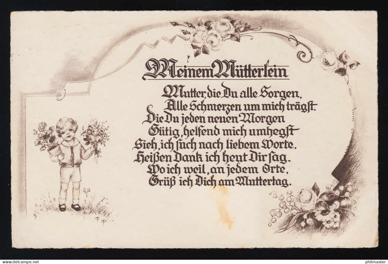 Meinem Mütterlein Mutter Die Du Alle Sorgen, Alle Schmerzen, Königsberg 7.5.1932 - Muttertag