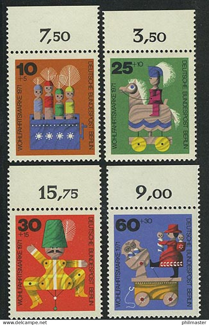 412-415 Wofa Holzspielzeug 1971, Oberrand, Satz ** - Unused Stamps