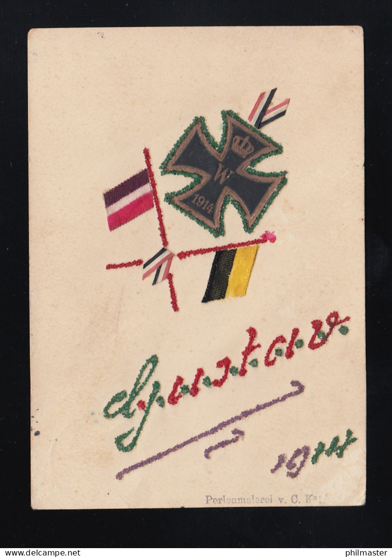 Eisernes Kreuz Flaggen Gustav 1914 Thüring. Art. Regiment Nr. 18 Mainz 2.11.1914 - Autres & Non Classés