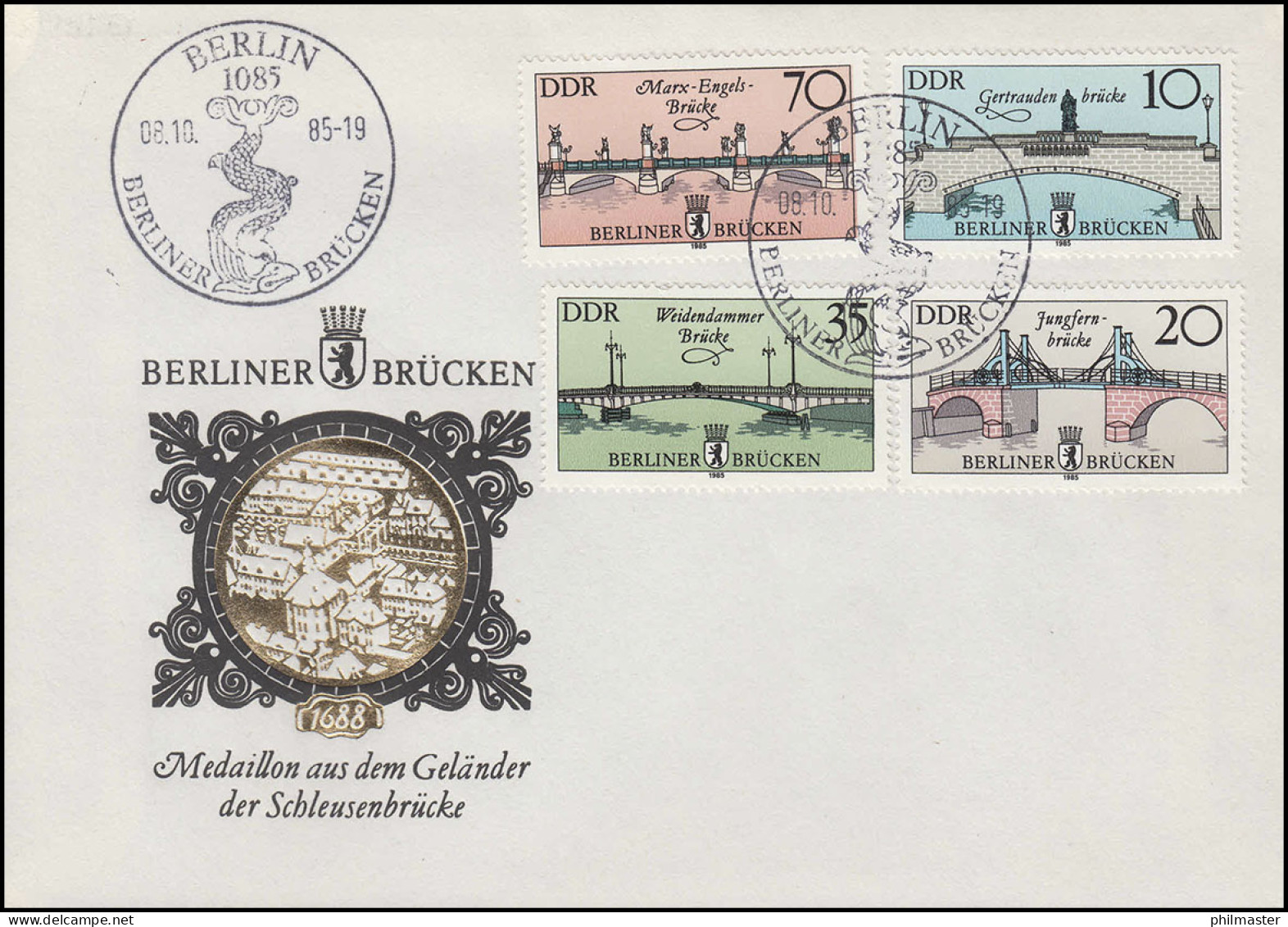 2972-2975 Historische Brücken In Berlin 1985 - Satz Auf Schmuck-FDC ESSt Berlin - Briefe U. Dokumente