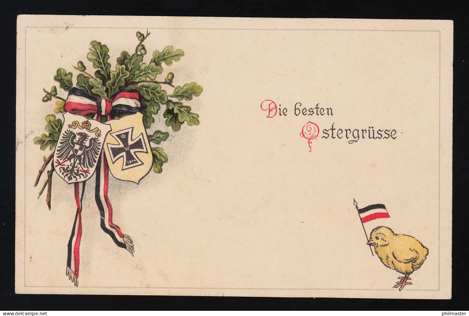 Küken Reichsflagge, Eisernes Kreuz, Ostergrüsse Hanerau-Hademarschen 3.5.1915 - Altri & Non Classificati