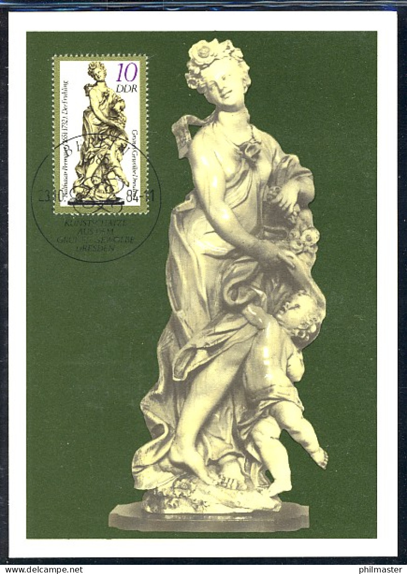 2905 Kunstwerke Elfenbein-Kleinplastik Der Frühling 10 Pf 1984, Amtliche MK 2/84 - Maximumkaarten