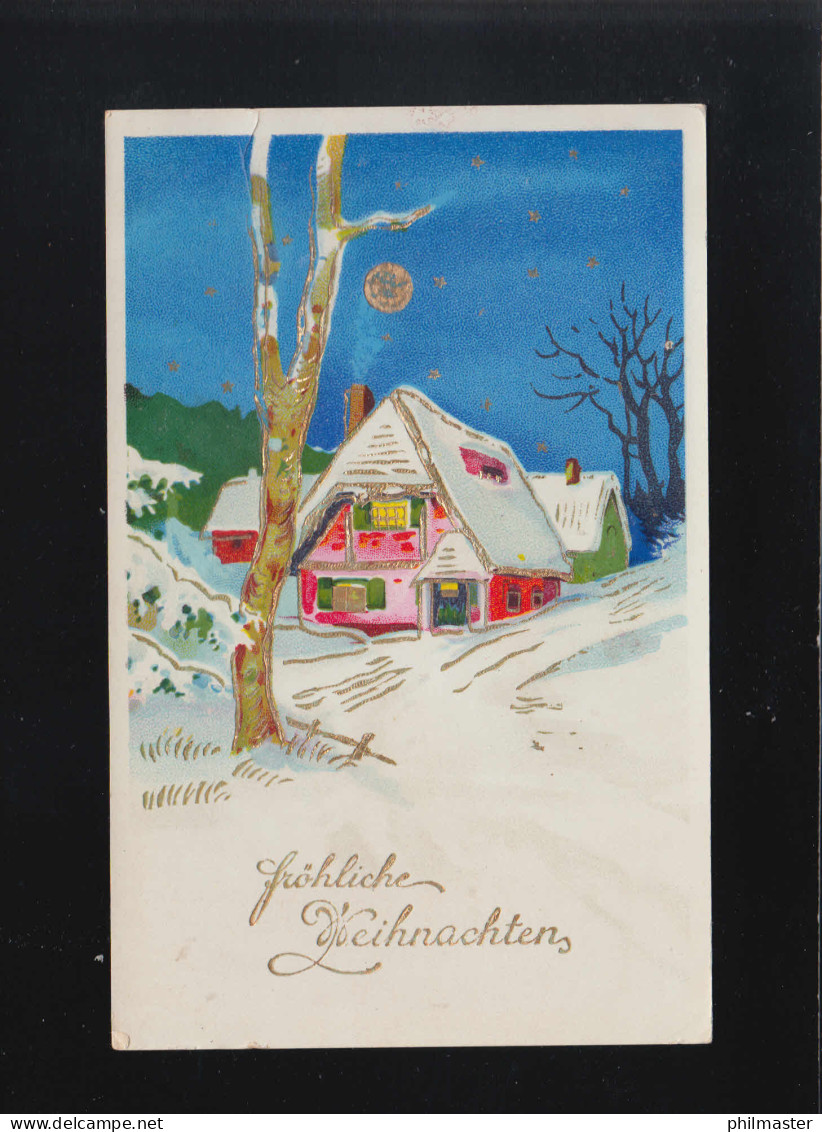 Häuser Im Schnee, Winter Nacht Mond Weihnachten, Wesermünde 21.12.1941 - Halt Gegen Das Licht/Durchscheink.