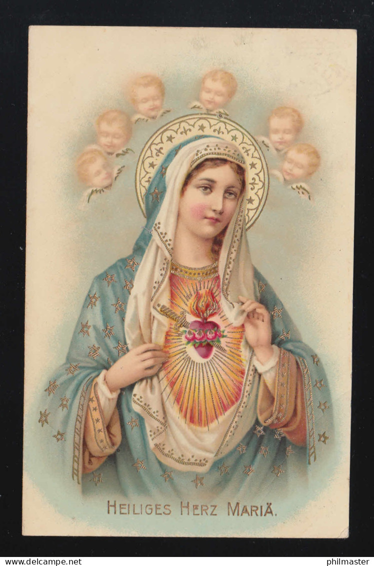 Heiliges Herz Mariä, Gedenktag Mutter Maria Engel Putten, Ravensburg 22.3.1913 - Tegenlichtkaarten, Hold To Light
