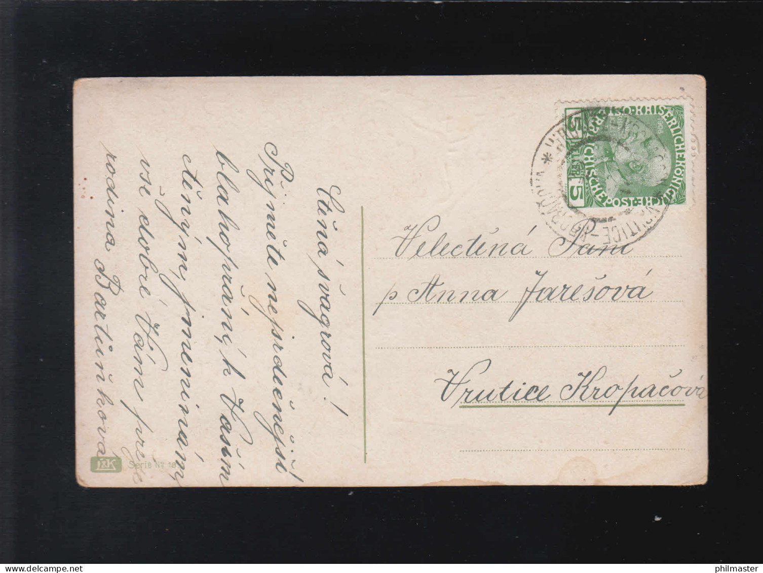 Mädchen Mit Brieffeder Und Umschlag Blüten Grüße Srdecne Prani, Vrutice Um 1908 - Tegenlichtkaarten, Hold To Light