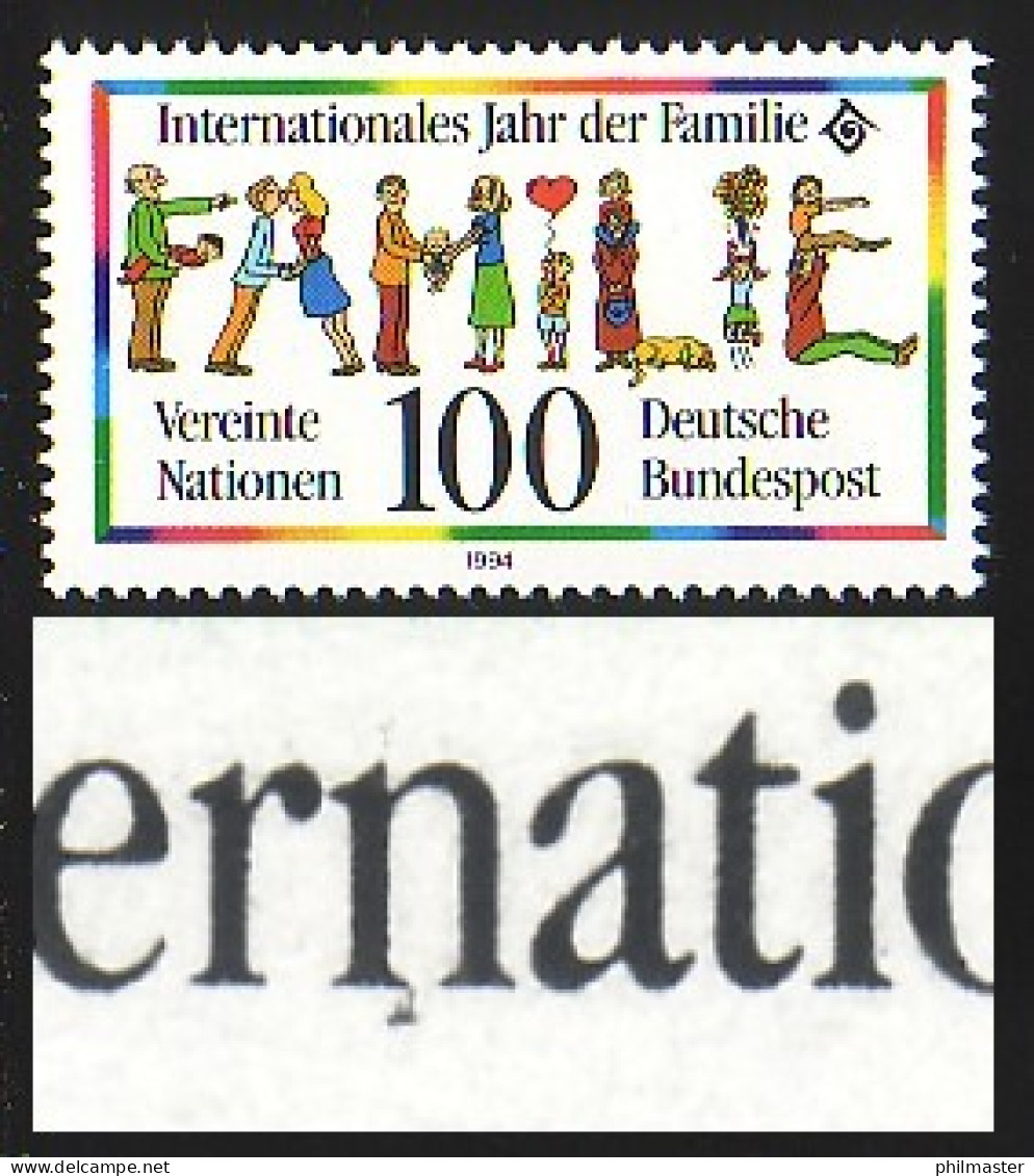 1711I Familie Mit PLF I Schwarzer Fleck Am 2. N In Internationale, Feld 16, ** - Errors & Oddities