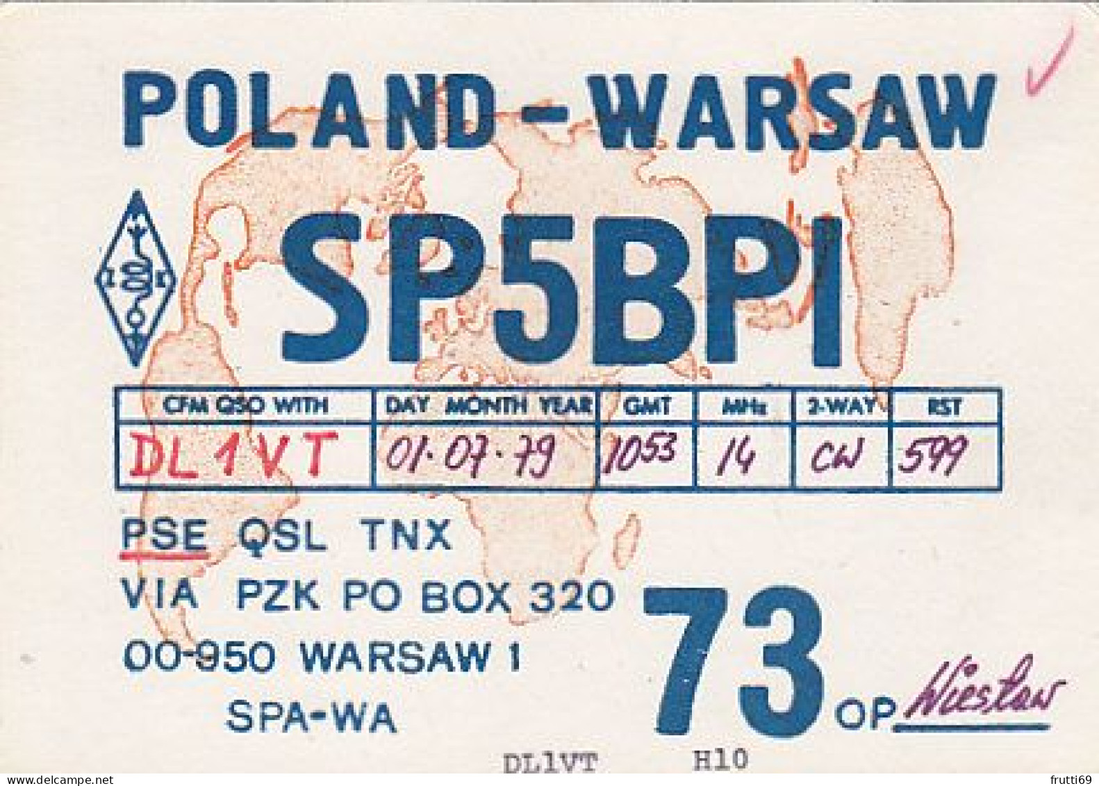 AK 210662 QSL - Poland - Warsaw - Radio Amateur