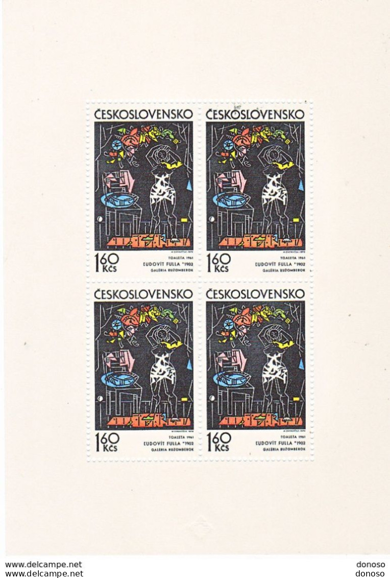 TCHECOSLOVAQUIE 1972 ART GRAPHIQUE Yvert 1908  FEUILLE DE 4, Michel 2064 KB NEUF** MNH Cote 15 Euros - Ongebruikt