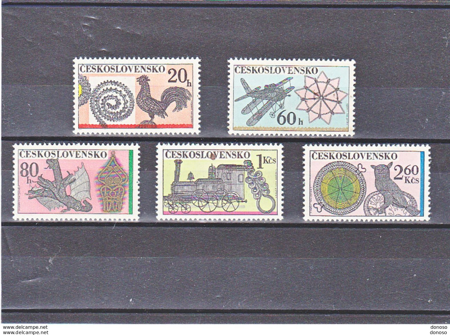 TCHECOSLOVAQUIE 1972 ARTS POPULAIRES Yvert 1930-1934, Michel 2086-2090 NEUF** MNH Cote 4 Euros - Unused Stamps