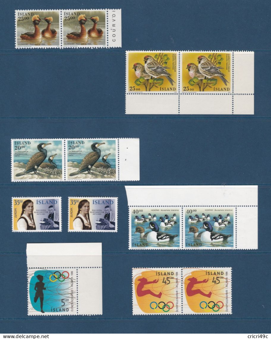 Islande 1 Lot De Timbres Neuf** De 1991/95/96 - Unused Stamps