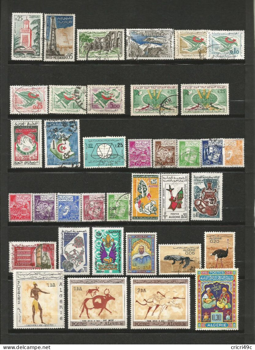 Algérie 1 Lot De 37 Timbres Oblitérés De 1962 à 1967 - Algérie (1962-...)