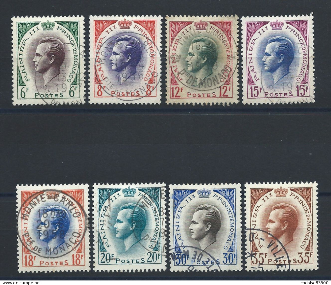 Monaco N°421/26A Obl (FU) 1955 - Prince Rainier III - Used Stamps