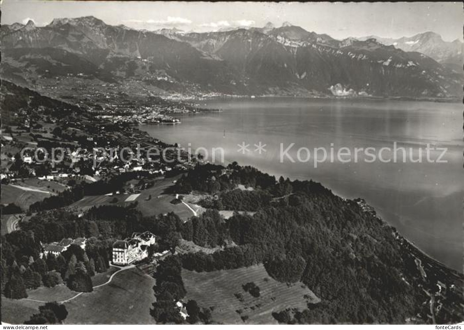 11644652 Chexbres Hotel Du Signal Et Son Parc Lac Leman Et Les Alpes Vue Aerienn - Altri & Non Classificati