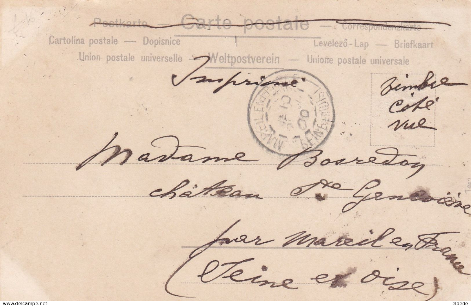 Art Card Signed Kirchner Japanese Geisha Art Nouveau Envoi Chateau Ste Geneviève Mareil En France 1900 - Other & Unclassified