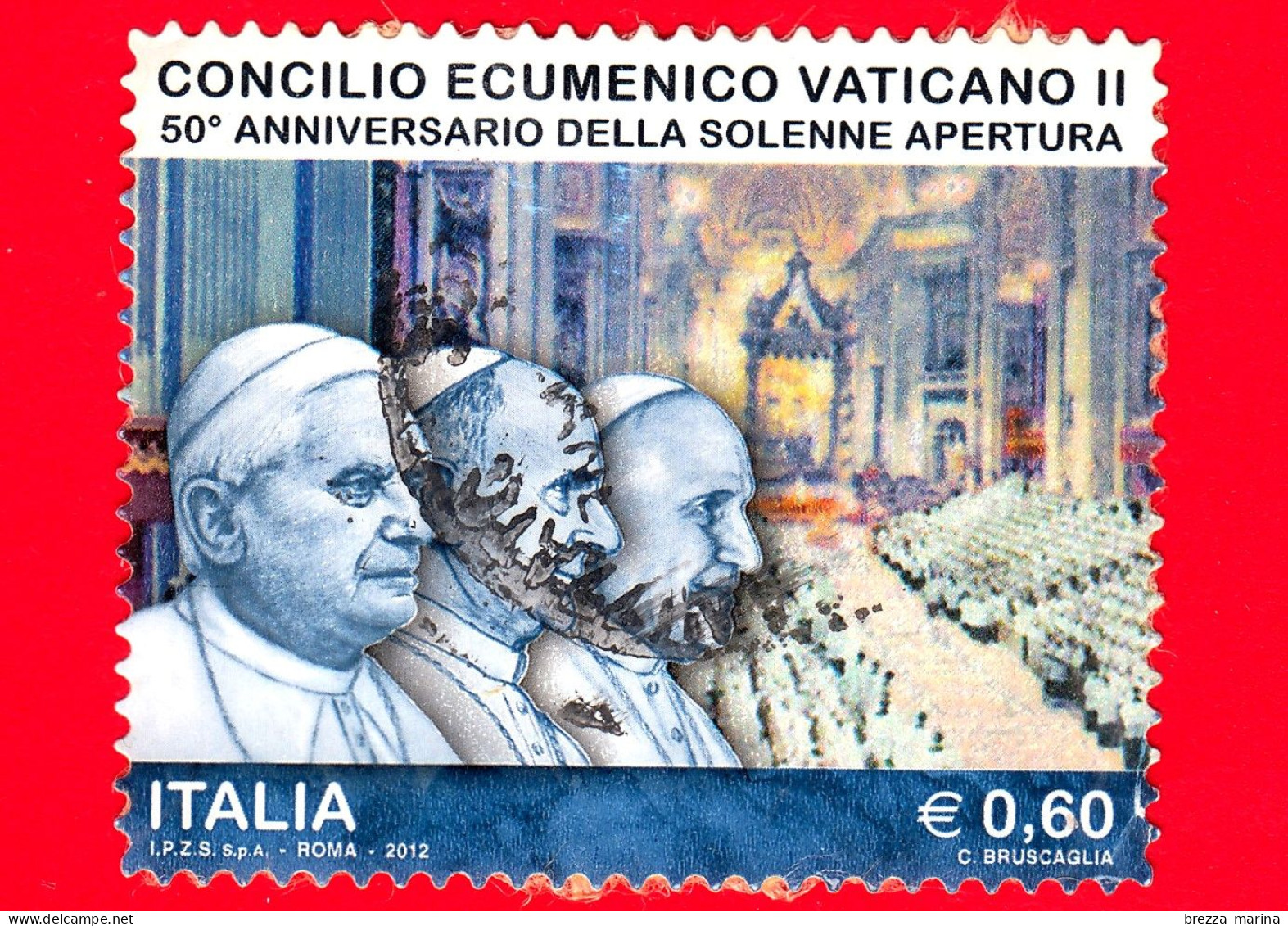 ITALIA - Usato - 2012 - 50º Anniversario Del Concilio Ecumenico Vaticano II - Benedetto XVI, Paolo VI, Giovanni XXIII - 2011-20: Usados