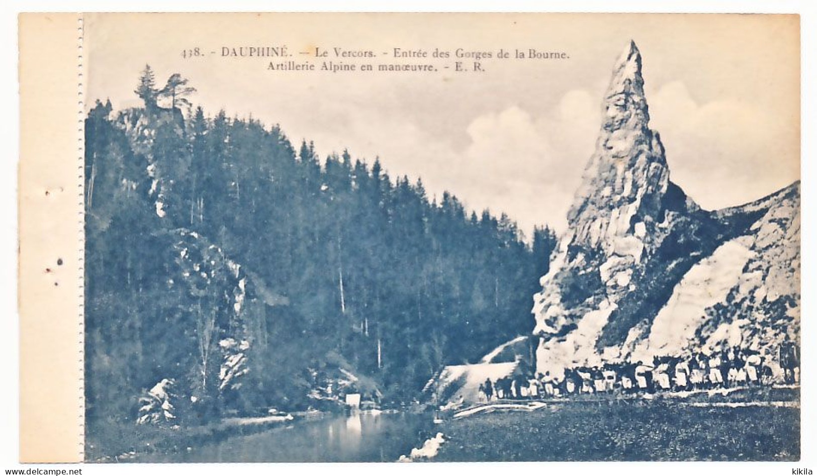 CPA 9 X 14  Isère Dauphiné - Le Vercors - Entrée Des Gorges De La Bourne. Artillerie Alpine En Manoeuvre - Vercors