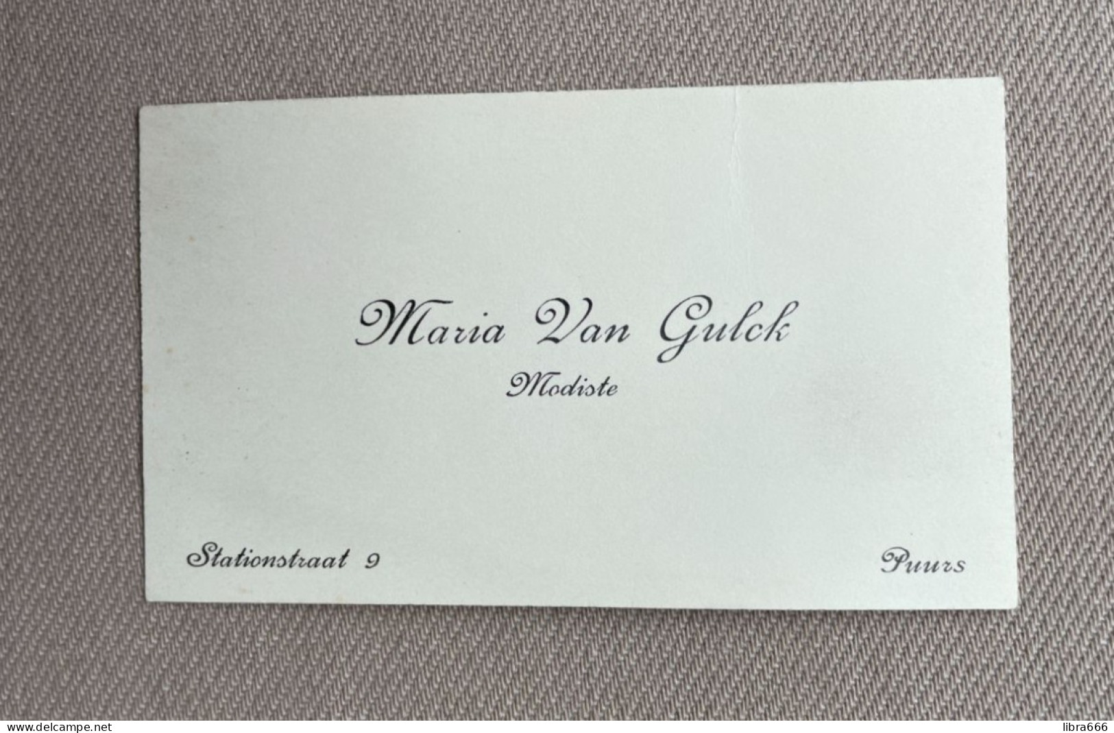 Visitekaartje - Carte Visite / Maria VAN GULCK, Modiste / Puurs - Visiting Cards