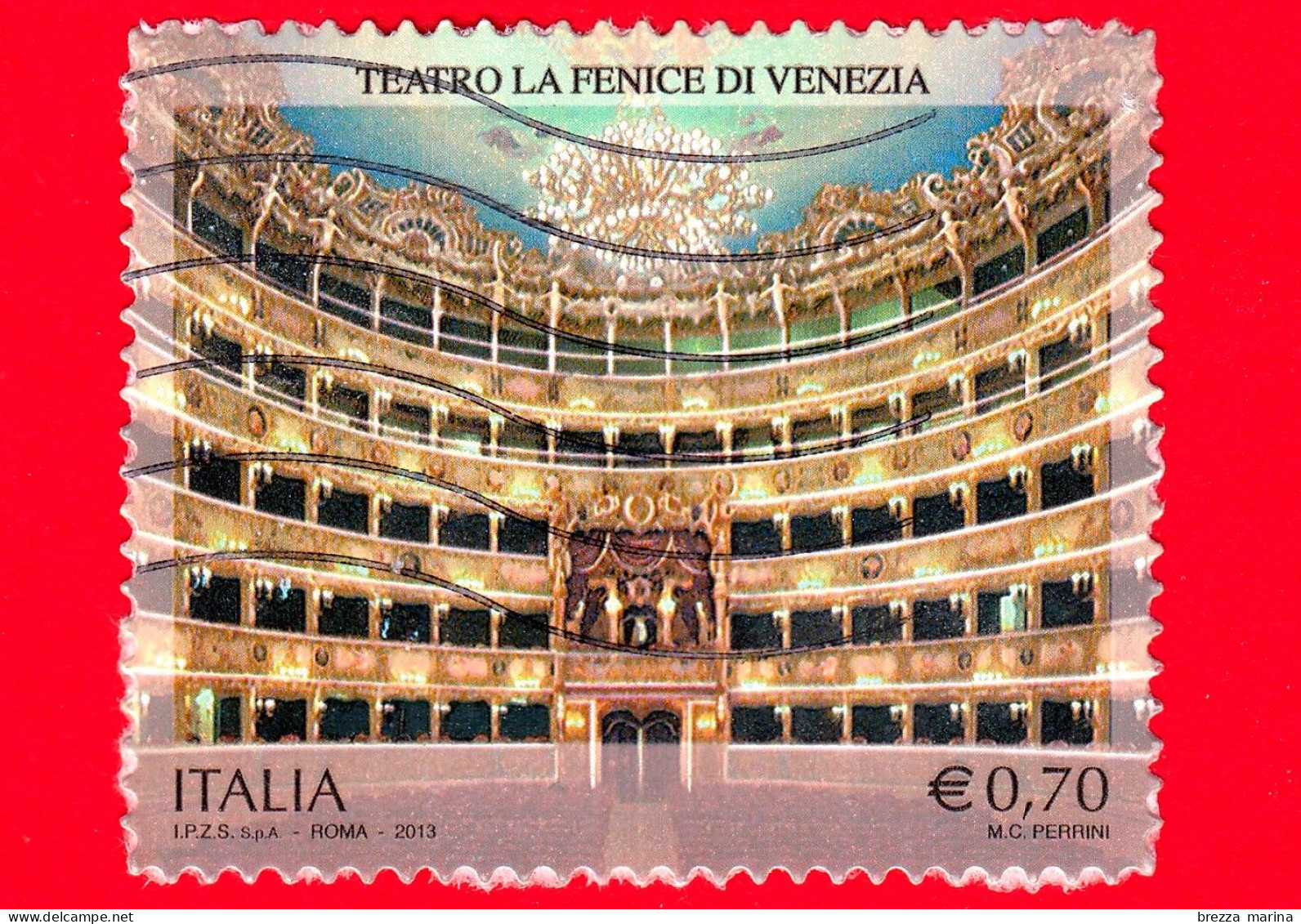 ITALIA - Usato - 2013 - 10 Anni Della Della Riapertura Del Teatro La Fenice Di Venezia  - Palchi Del Teatro - 0,70 - 2011-20: Oblitérés