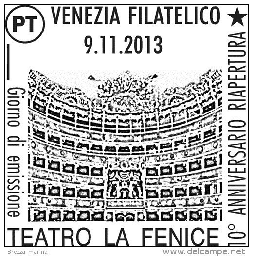 ITALIA - Usato - 2013 - 10 Anni Della Della Riapertura Del Teatro La Fenice Di Venezia  - Palchi Del Teatro - 0,70 - 2011-20: Usados