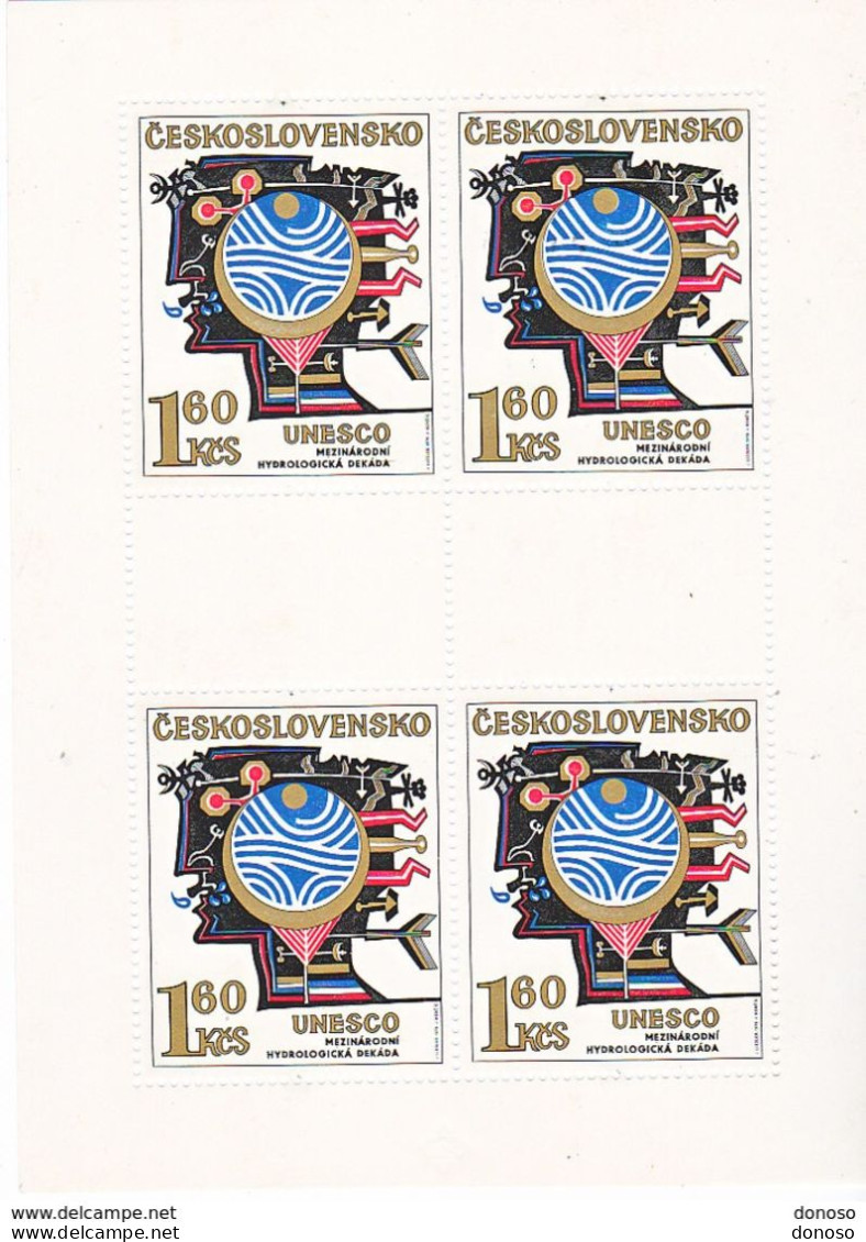 TCHECOSLOVAQUIE 1974 UNESCO FEUILLE DE 4 Yvert  2043, Michel 2198 KB NEUF** MNH - Nuovi