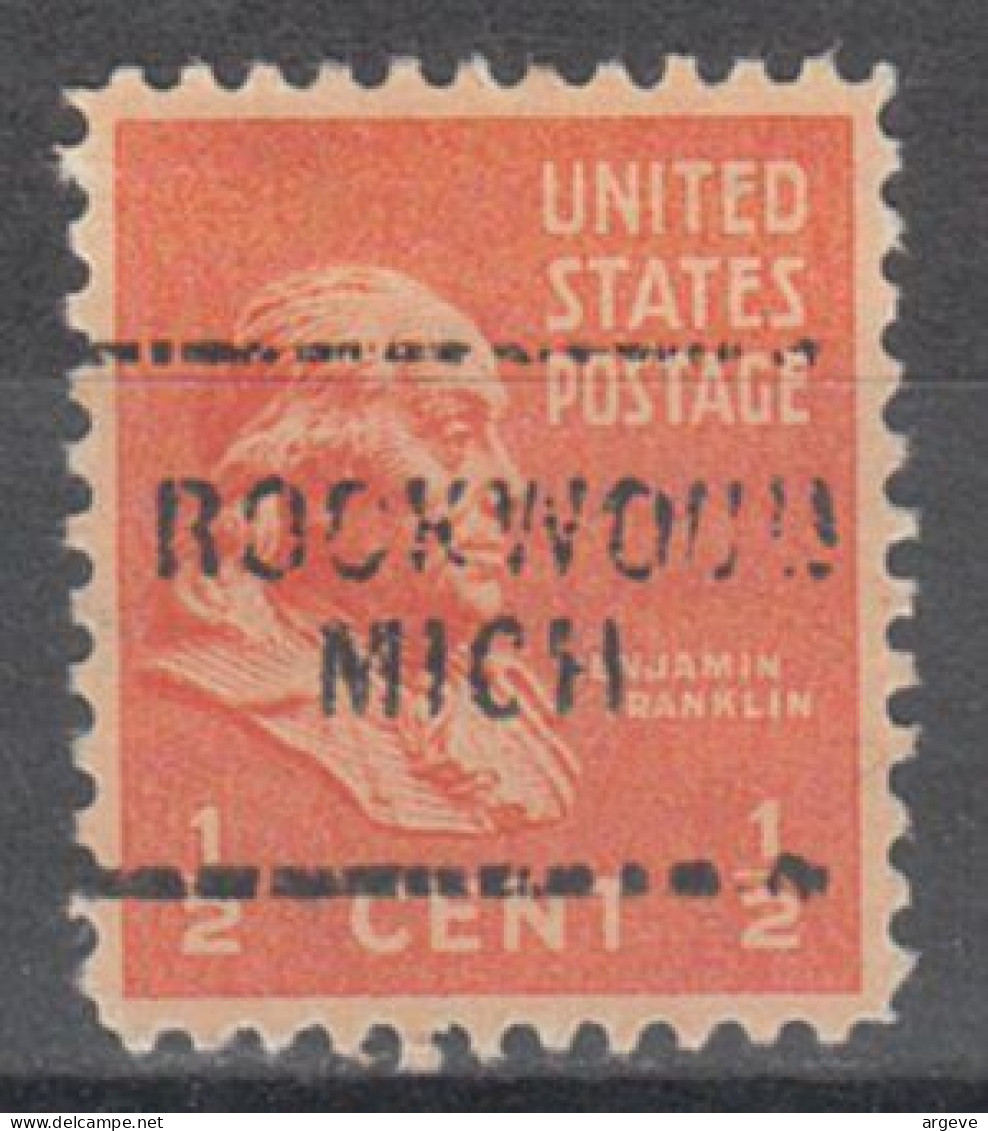 USA Precancel Vorausentwertungen Preo Locals Michigan, Rockwood 703 - Vorausentwertungen
